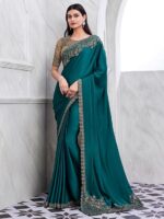 Women's Chiffon Embellished Saree With Unstitched Blouse Piece - 2025