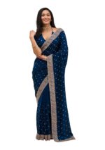 Silk Saree with Embroidered Border with Unstitched Blouse Piece