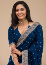 Silk Saree with Embroidered Border with Unstitched Blouse Piece