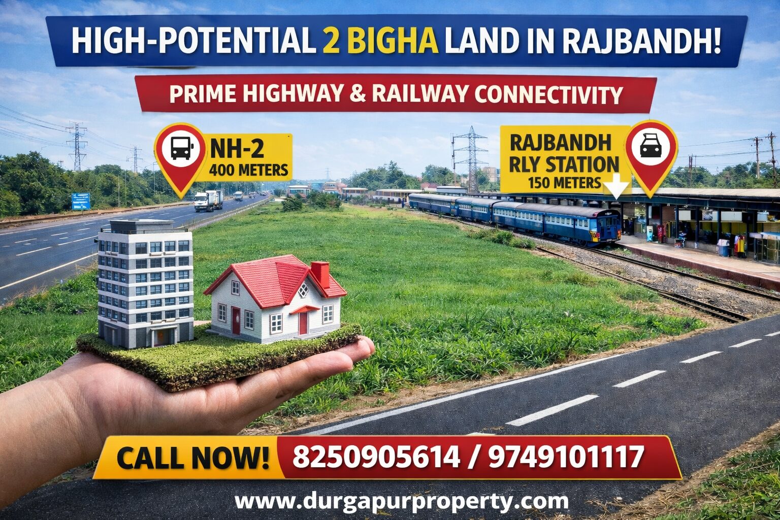 High-Potential 2 Bigha Land Available in Rajbandh – Prime Highway & Railway Connectivity
