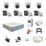 HIKVISION 8 Channel DVR Full Setup with 5MP 4 Dome & 4 Bullet Cameras with Audio Recording