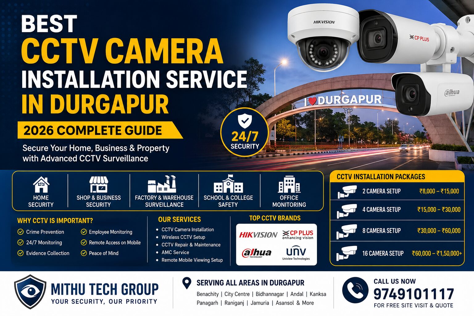 Complete CCTV Camera Installation Guide in Durgapur – Price, Benefits, Packages, and Expert Security Solutions - 2026