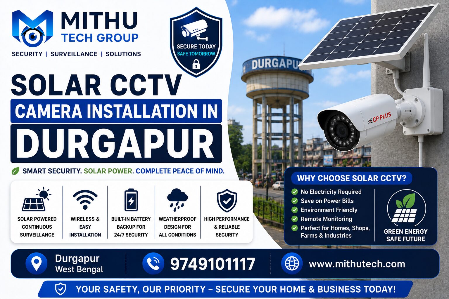 Solar CCTV Camera Installation in Durgapur | Price & Benefits 2026