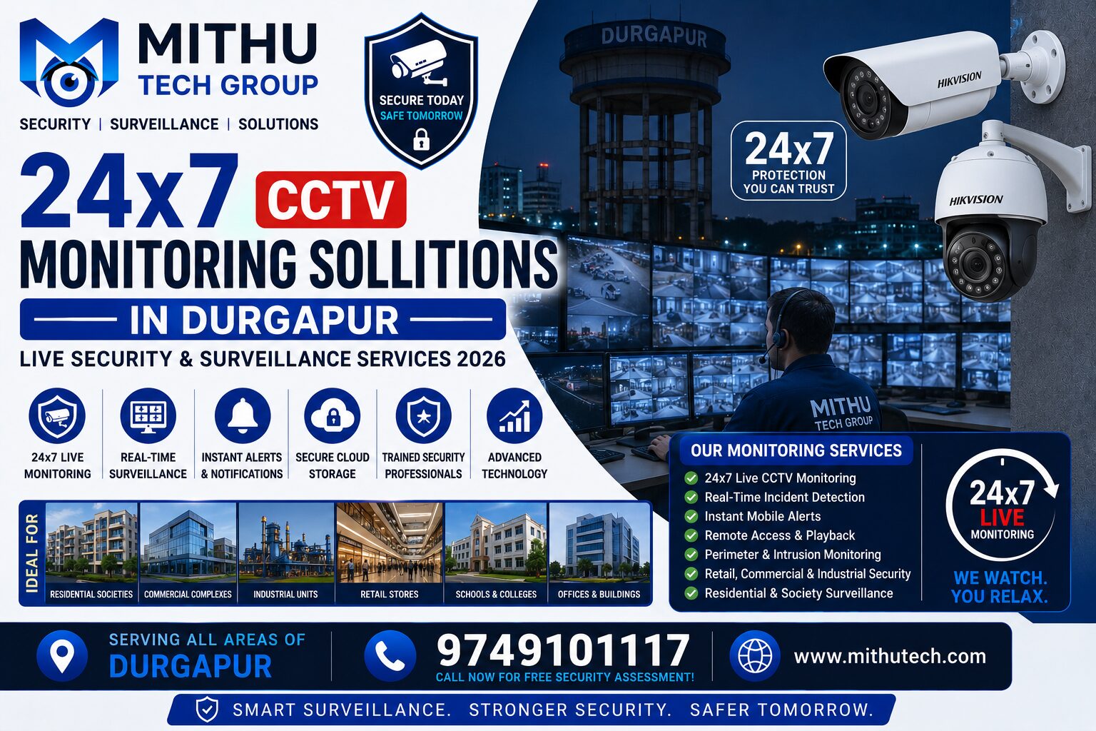 24x7 CCTV Monitoring Solutions in Durgapur | Live Security & Surveillance Services 2026