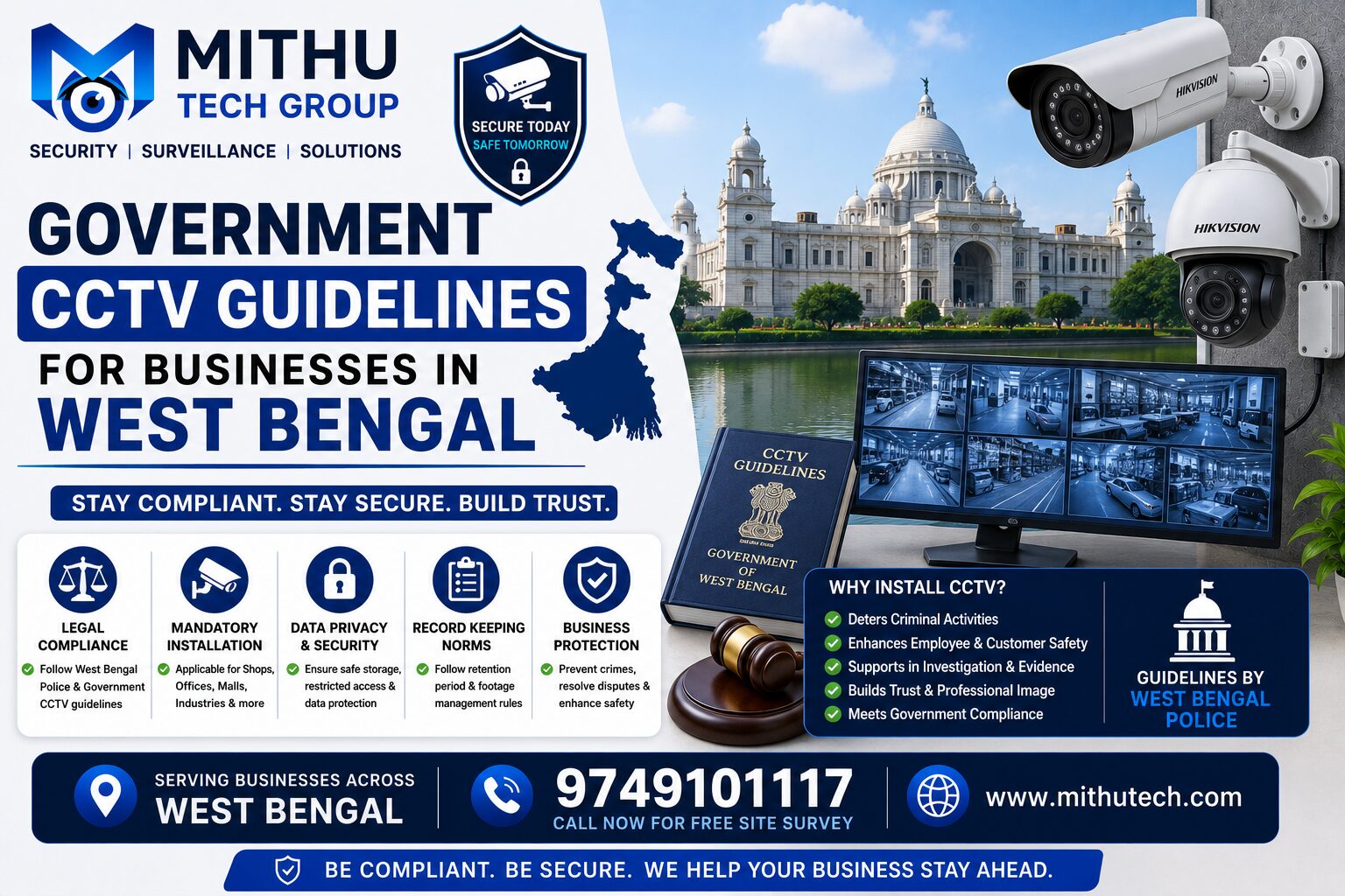 Government CCTV Guidelines for Businesses in West Bengal 2026 | Rules, Compliance & Installation Guide