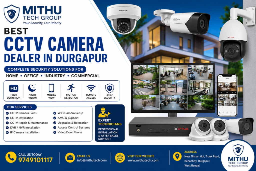Best CCTV Camera Dealer in Durgapur | CCTV Installation Services | Home, Office & Industrial Security | Mithu Tech Group - 2026