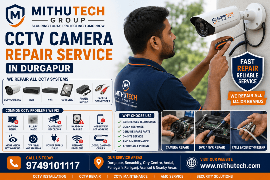 CCTV Camera Repair Service in Durgapur – Fast, Professional CCTV Repair & Maintenance Solutions - 2026