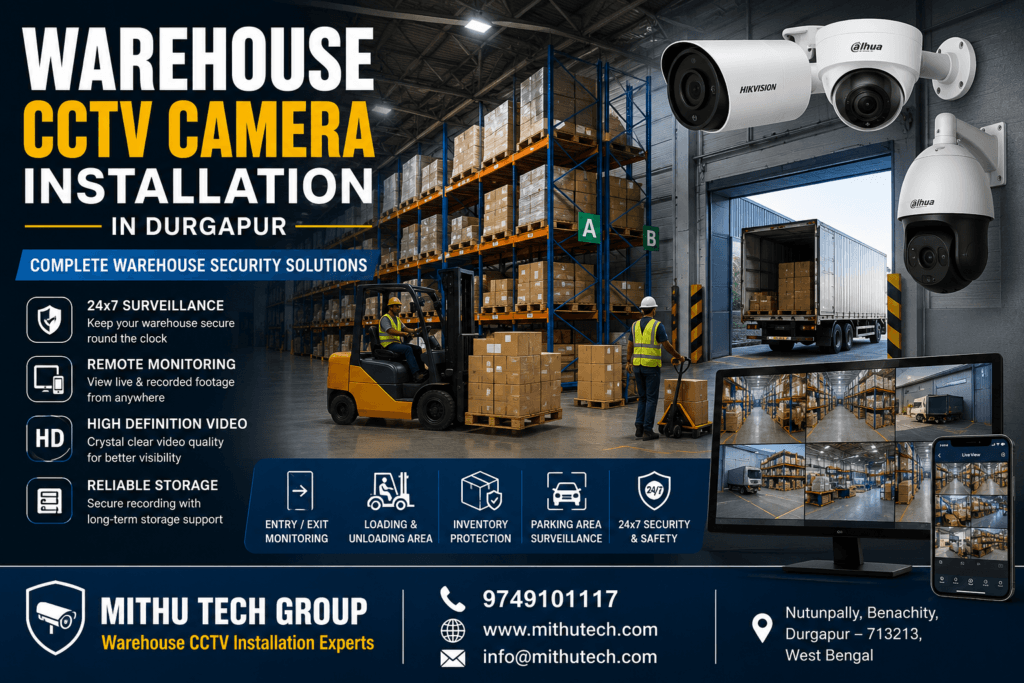 Warehouse CCTV Camera Installation in Durgapur | Professional Warehouse Security Solutions - 2026