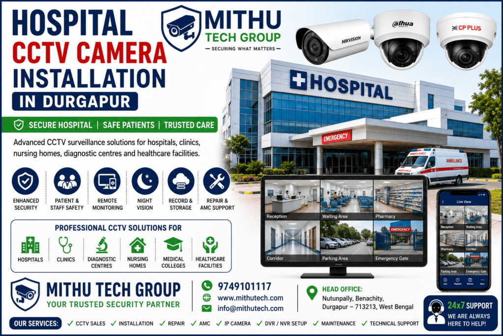 Hospital CCTV Camera Installation in Durgapur | Healthcare Security & Surveillance Solutions - 2026