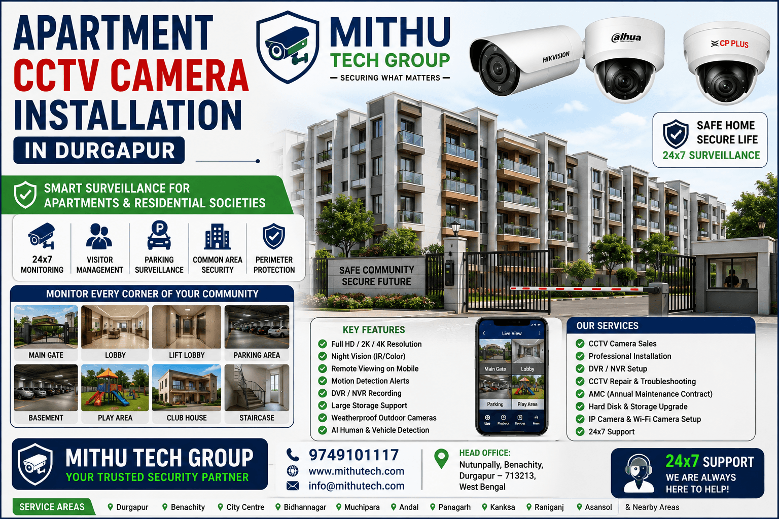 Apartment CCTV Camera Installation in Durgapur | Residential Society Security Solutions - 2026