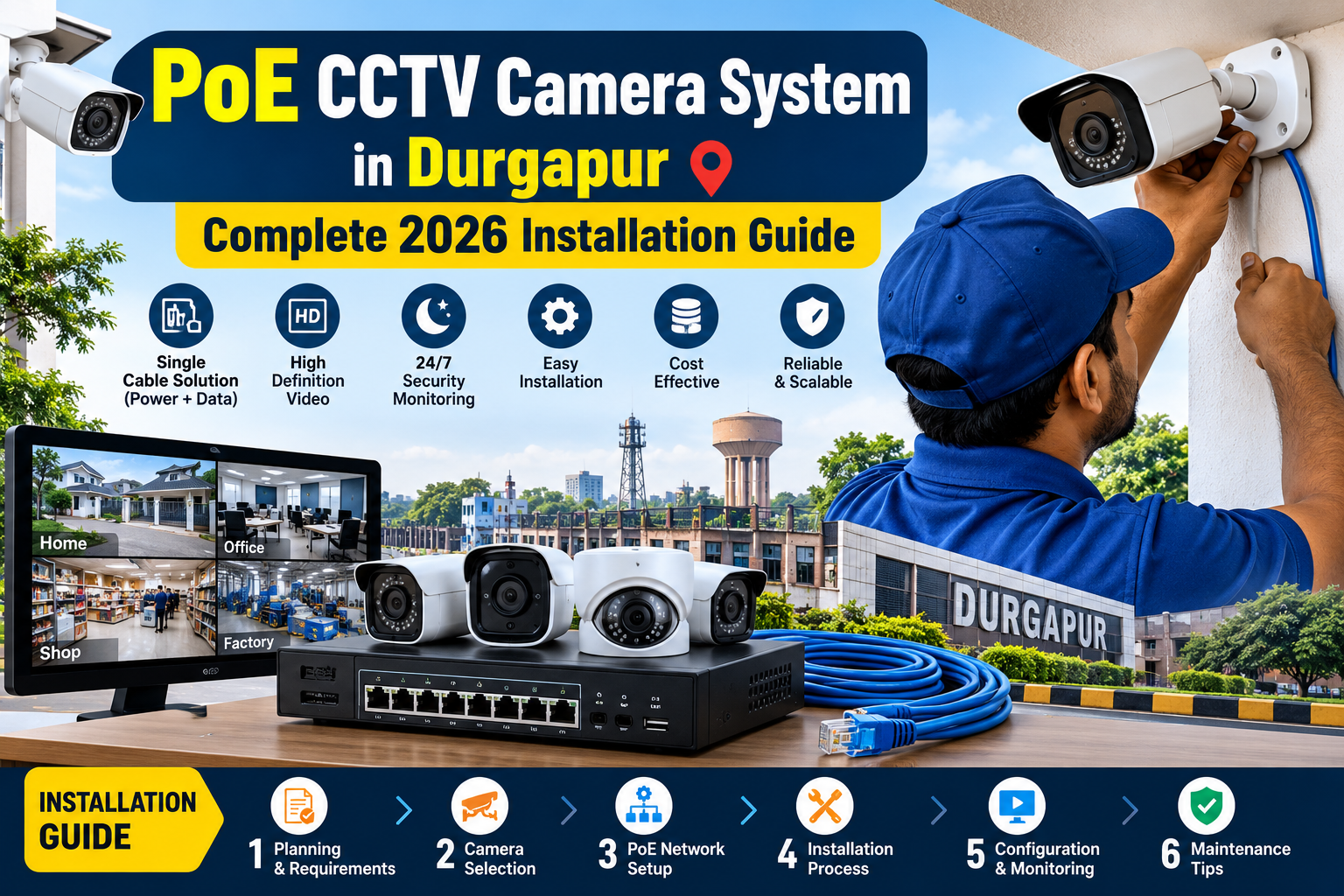 PoE CCTV Camera System in Durgapur: Complete 2026 Installation Guide
