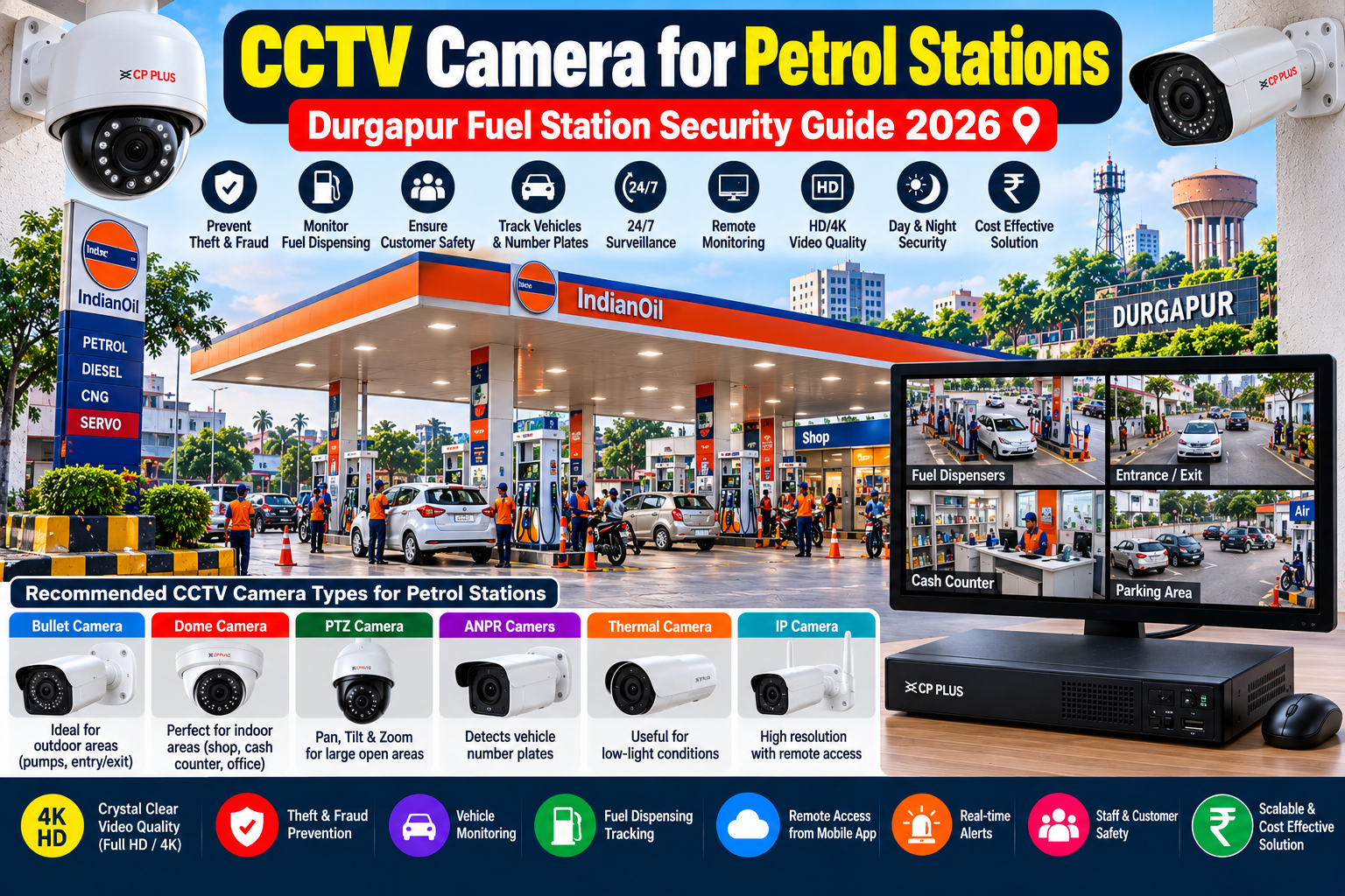 CCTV Camera for Petrol Stations: Durgapur Fuel Station Security Guide 2026 1 CCTV Camera for Petrol Stations: Durgapur Fuel Station Security Guide 2026