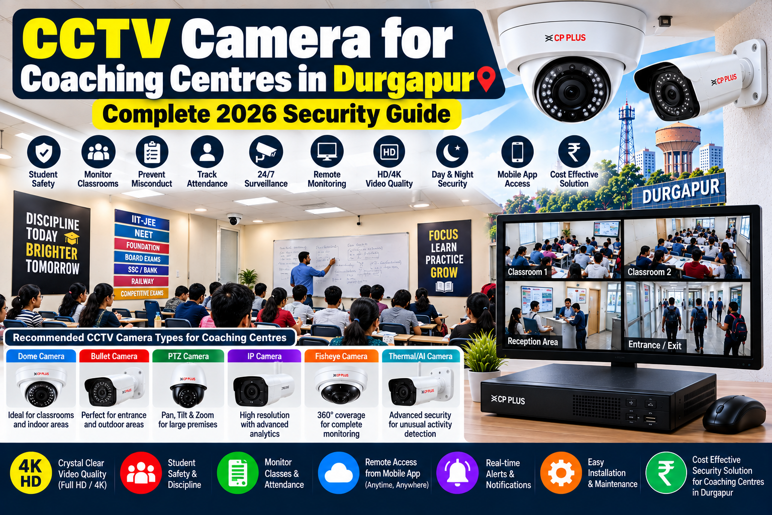 CCTV Camera for Coaching Centres in Durgapur: Complete 2026 Security Guide 1 CCTV Camera for Coaching Centres in Durgapur: Complete 2026 Security Guide