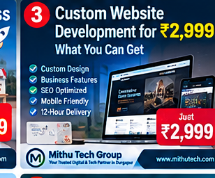 Custom Website Development for ₹2,999 – What You Can Get