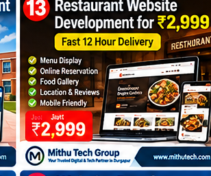 Restaurant website development for ₹2,999 - Mithu Tech Group